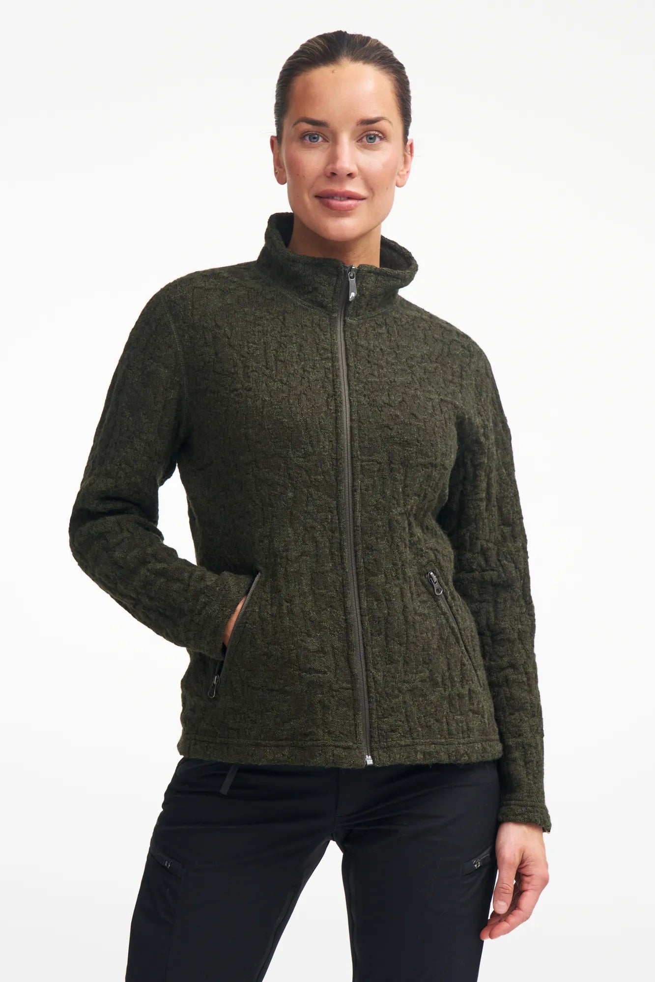 TUVA JAQUARD, 100% FILTAD ULL — LODEN GREEN - Ivanhoe of Sweden