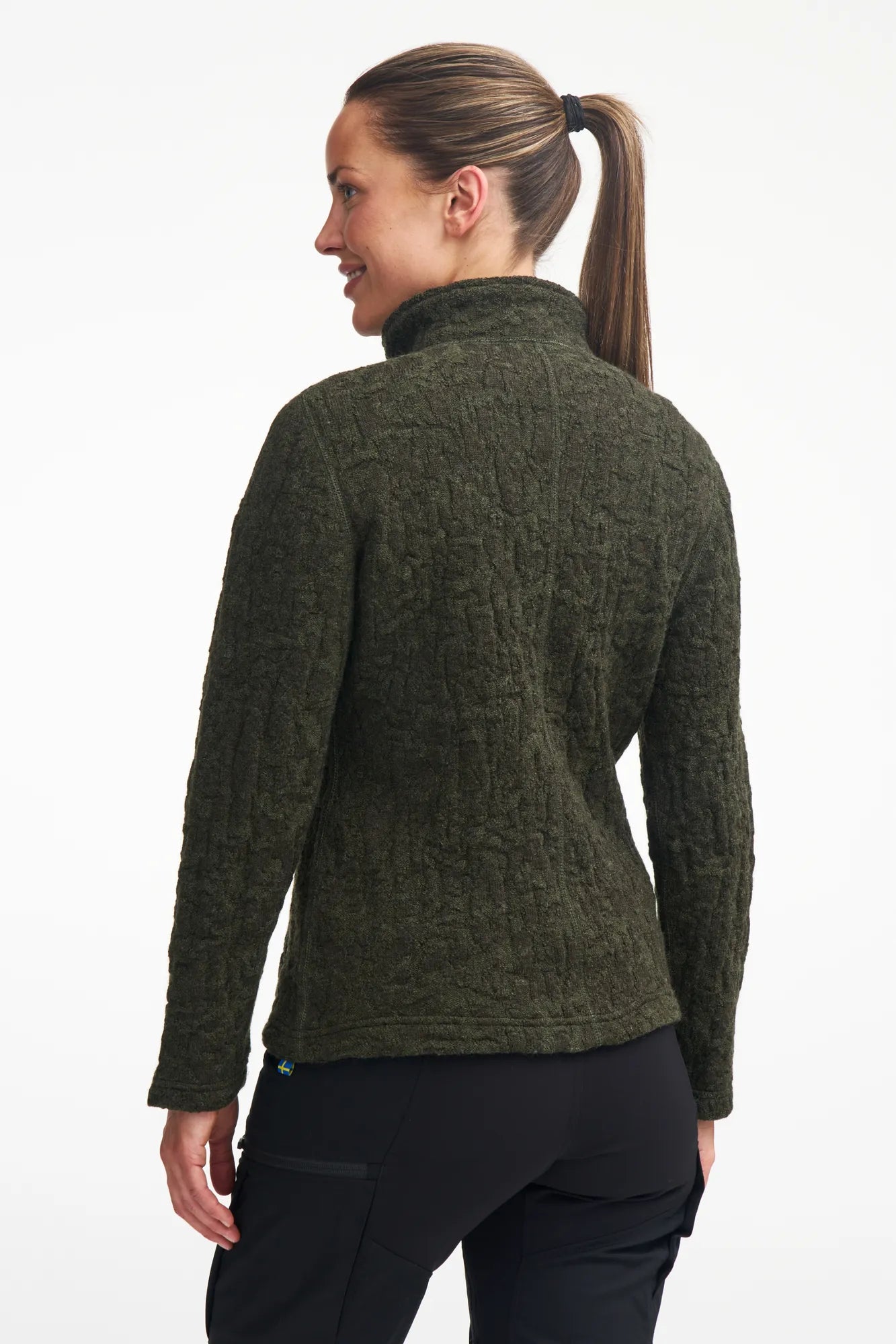 TUVA JAQUARD, 100% FILTAD ULL — LODEN GREEN - Ivanhoe of Sweden