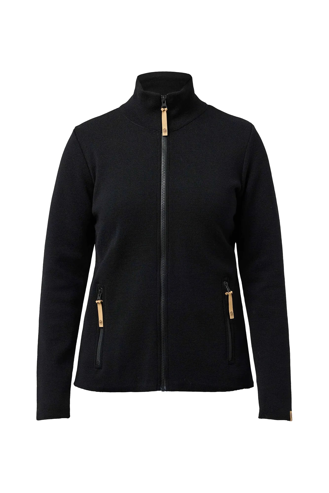 HANNA FULL ZIP 100% MERINOULL — BLACK - Ivanhoe of Sweden