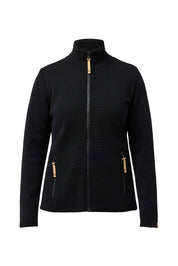 HANNA FULL ZIP 100% MERINOULL — BLACK - Ivanhoe of Sweden