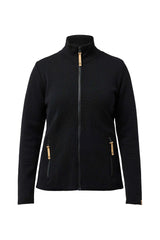 HANNA FULL ZIP 100% MERINOULL — BLACK