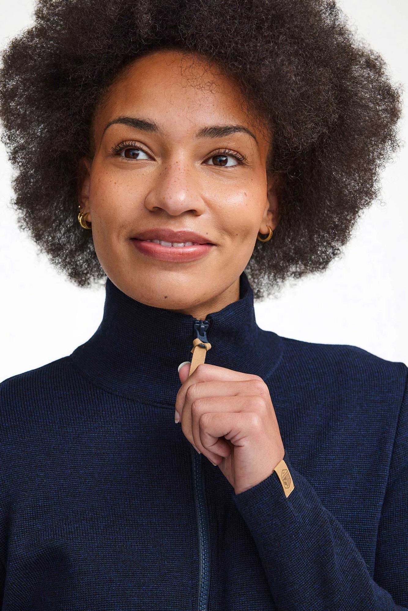 HANNA FULL ZIP 100% MERINOULL — NAVY - Ivanhoe of Sweden
