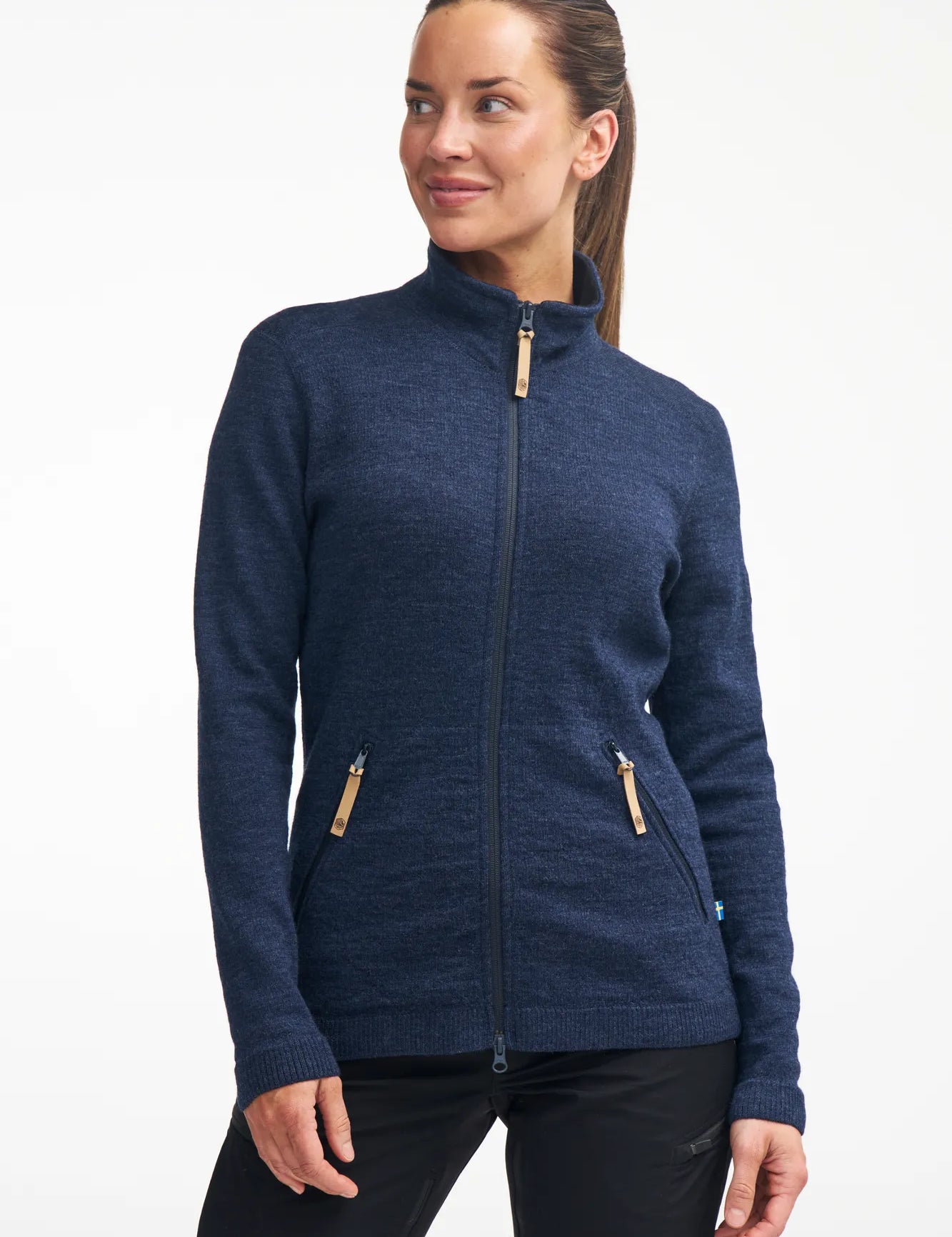 VANJA FULL ZIP, 69% ULL — LIGHT NAVY - Ivanhoe of Sweden