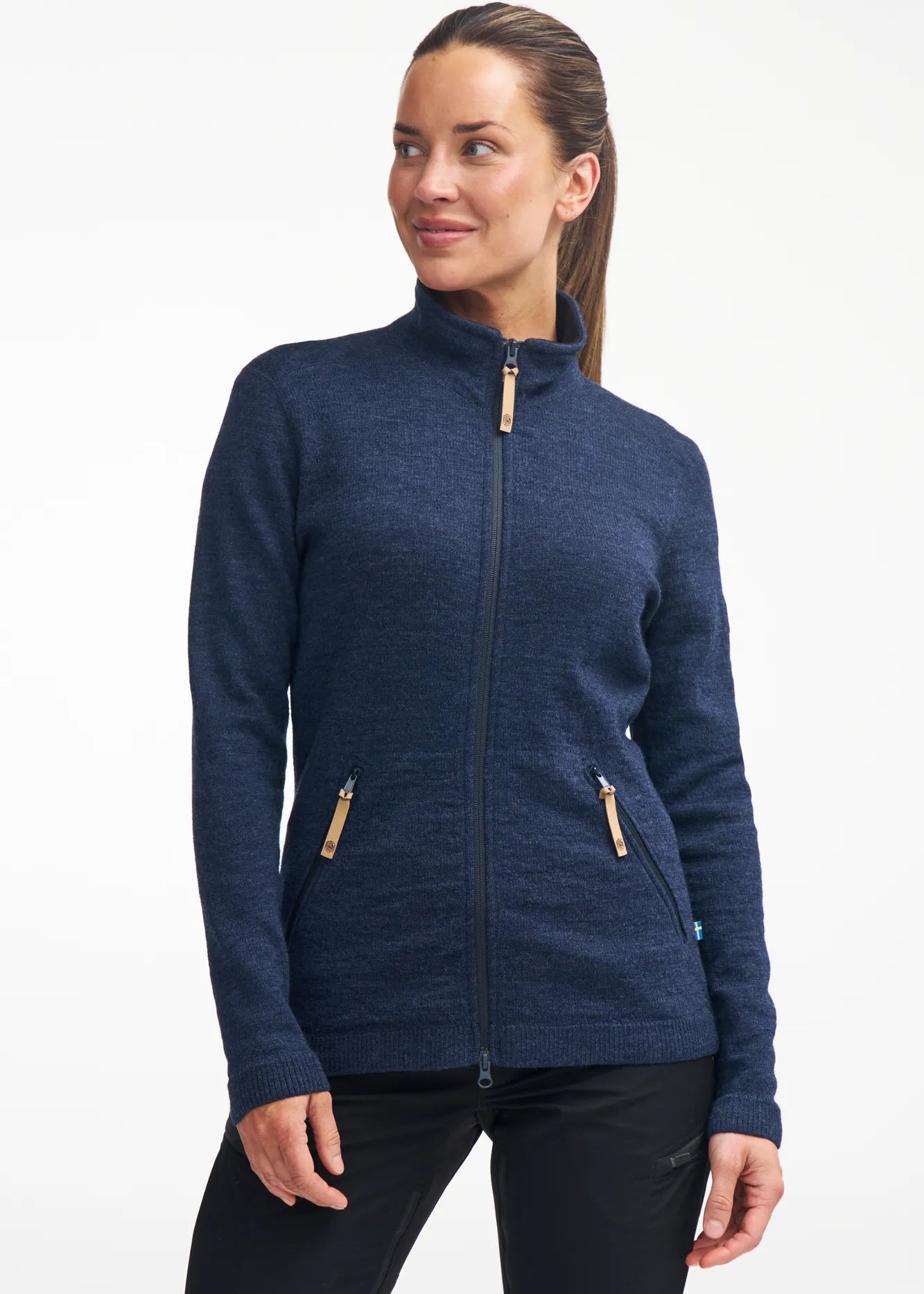 VANJA FULL ZIP, 69% ULL — LIGHT NAVY - Ivanhoe of Sweden