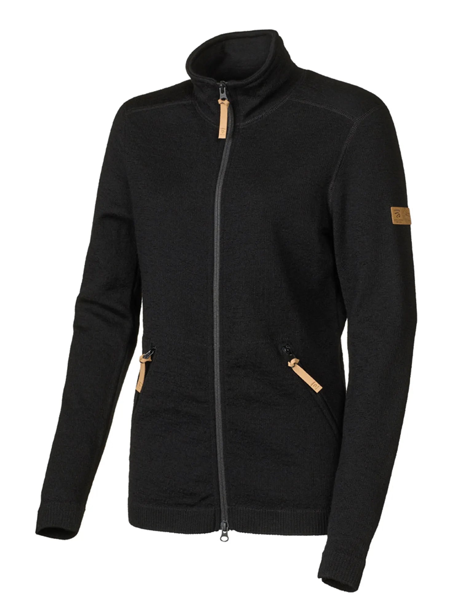 VANJA FULL ZIP, 69% ULL — BLACK - Ivanhoe of Sweden