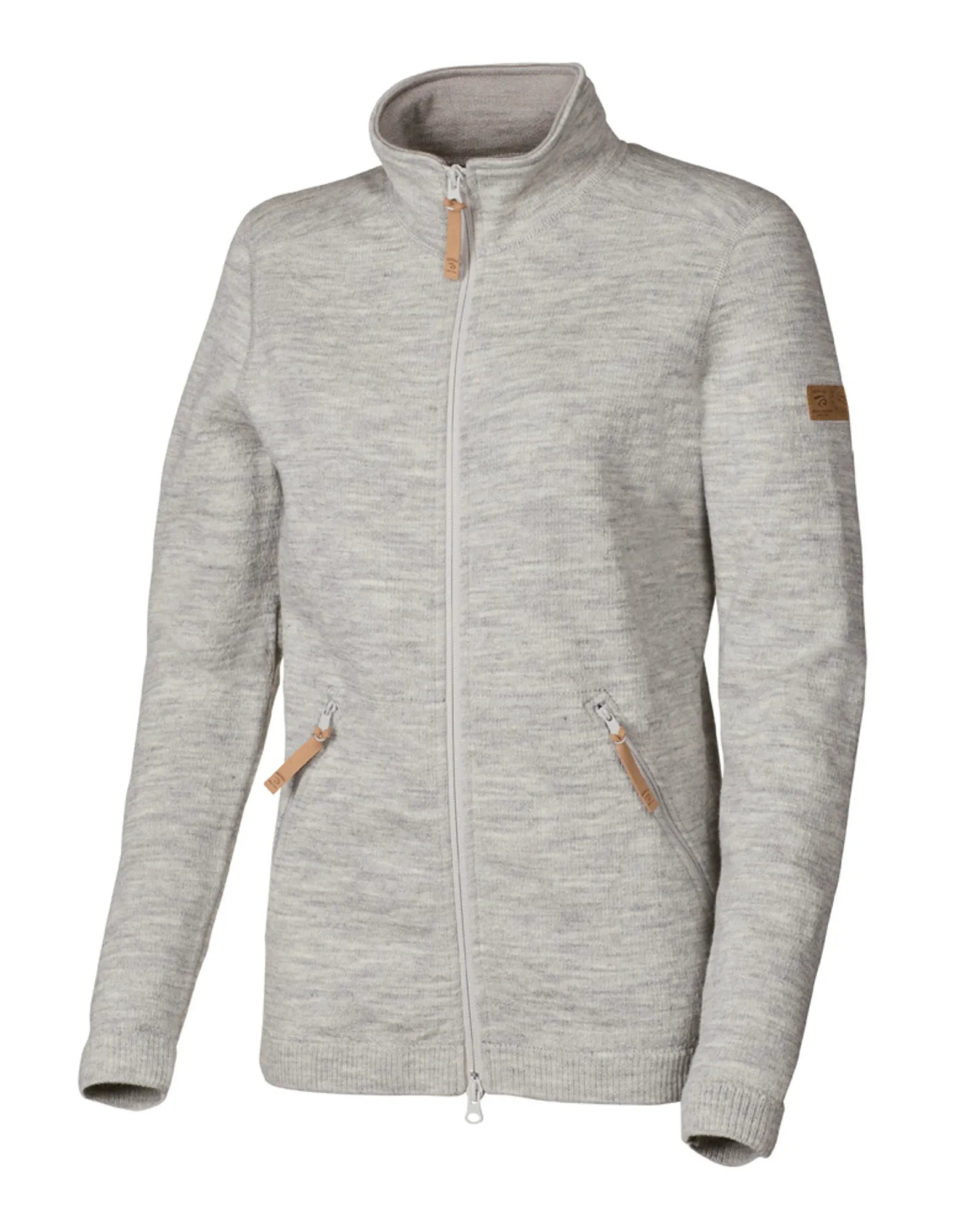 VANJA FULL ZIP, 69% ULL — LIGHT SILVER GREY - Ivanhoe of Sweden