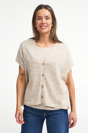 NLS POPPY PONCHO, 100% OFÄRGAD ULL — NUTMEG - Ivanhoe of Sweden