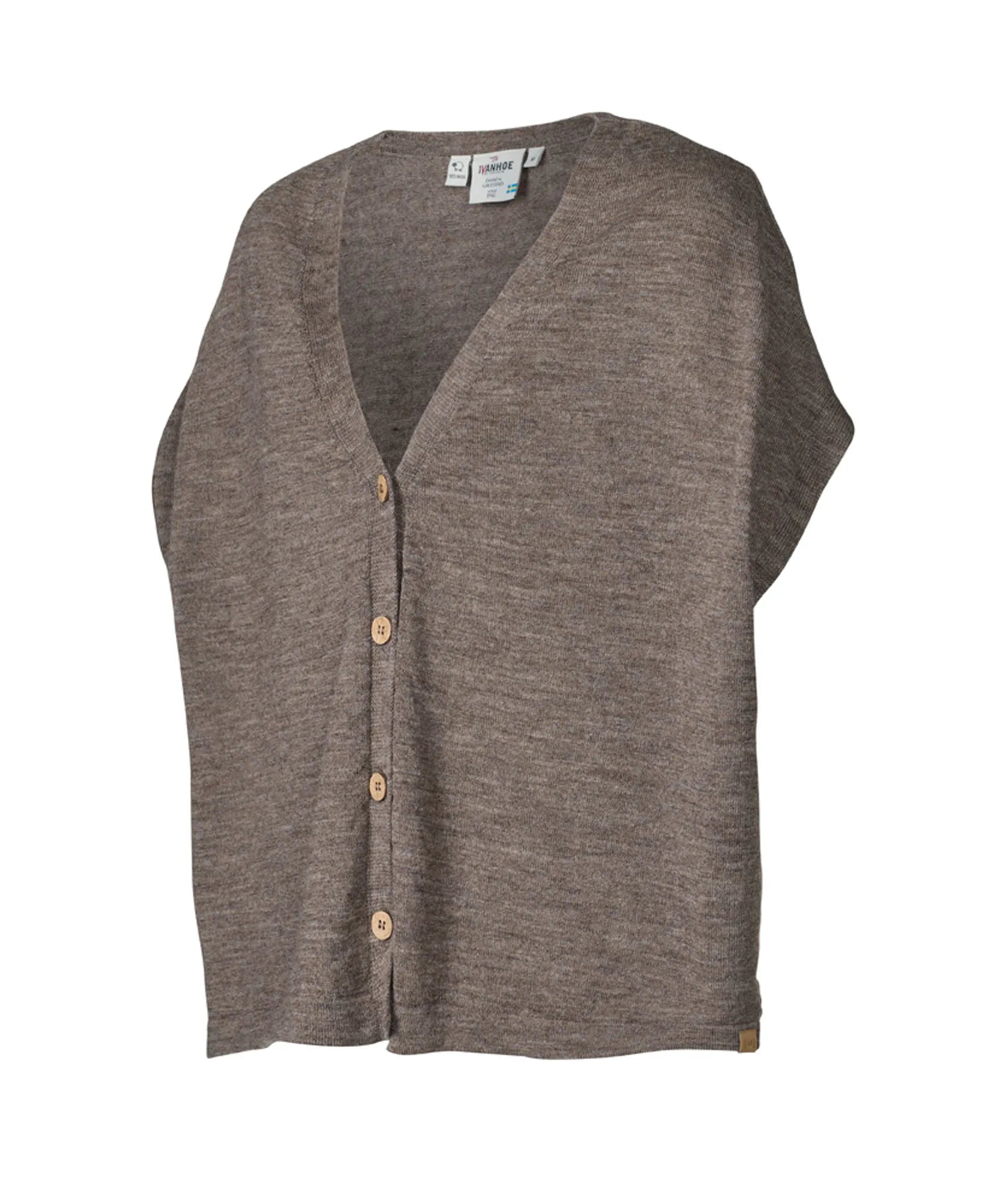NLS POPPY PONCHO, 100% OFÄRGAD ULL — NUTMEG - Ivanhoe of Sweden