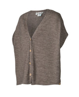 NLS POPPY PONCHO, 100% OFÄRGAD ULL — NUTMEG