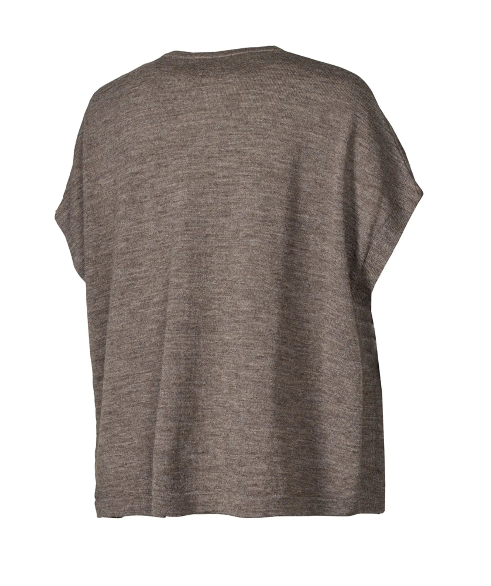 NLS POPPY PONCHO, 100% OFÄRGAD ULL — NUTMEG - Ivanhoe of Sweden