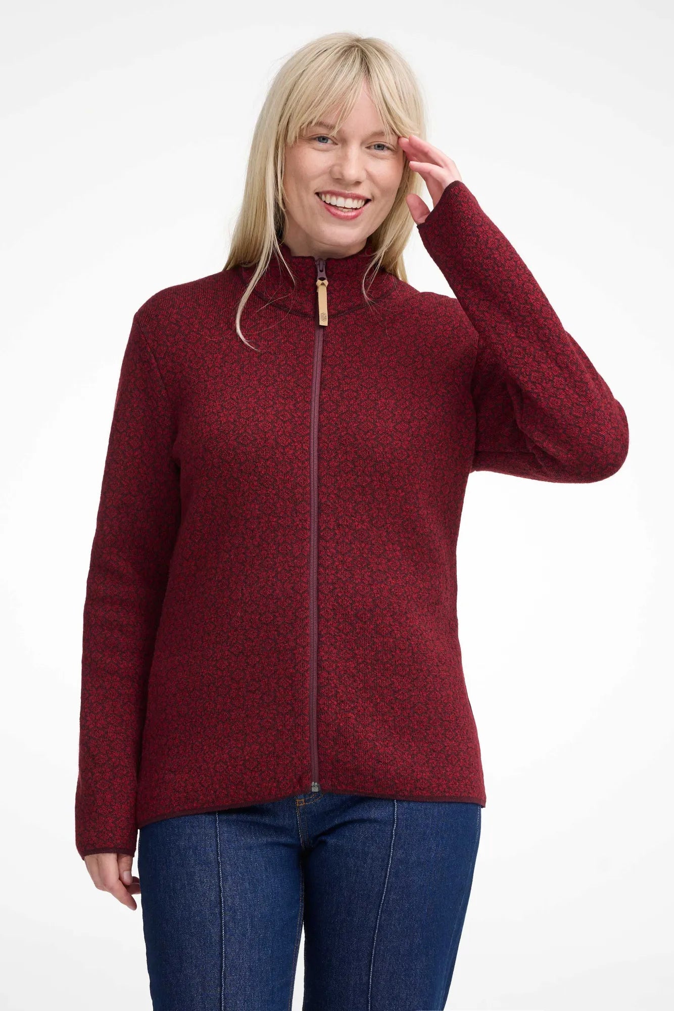FIONA FULL ZIP — DEEP RED - Ivanhoe of Sweden