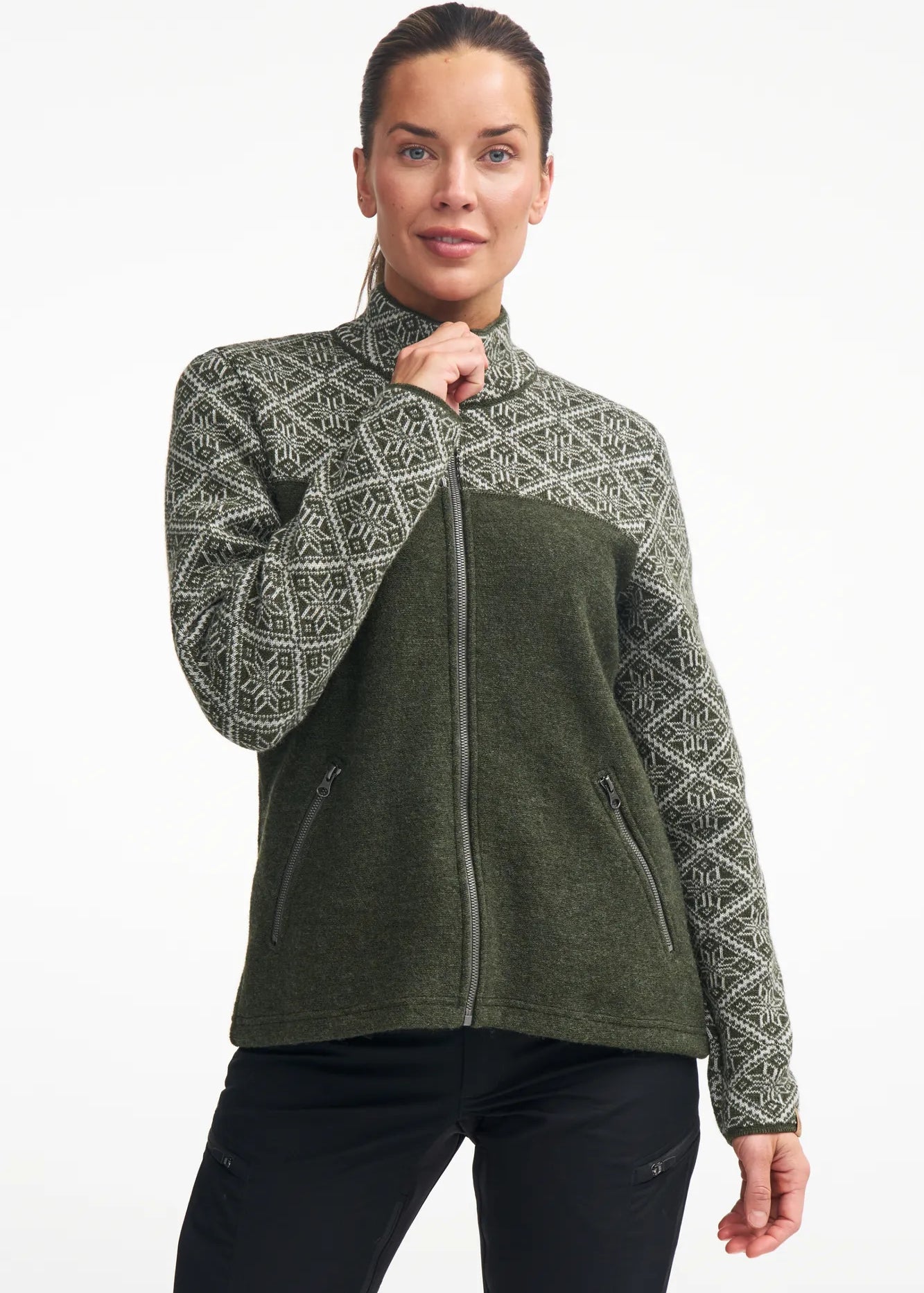 ELLIE FULL ZIP — LODEN GREEN - Ivanhoe of Sweden