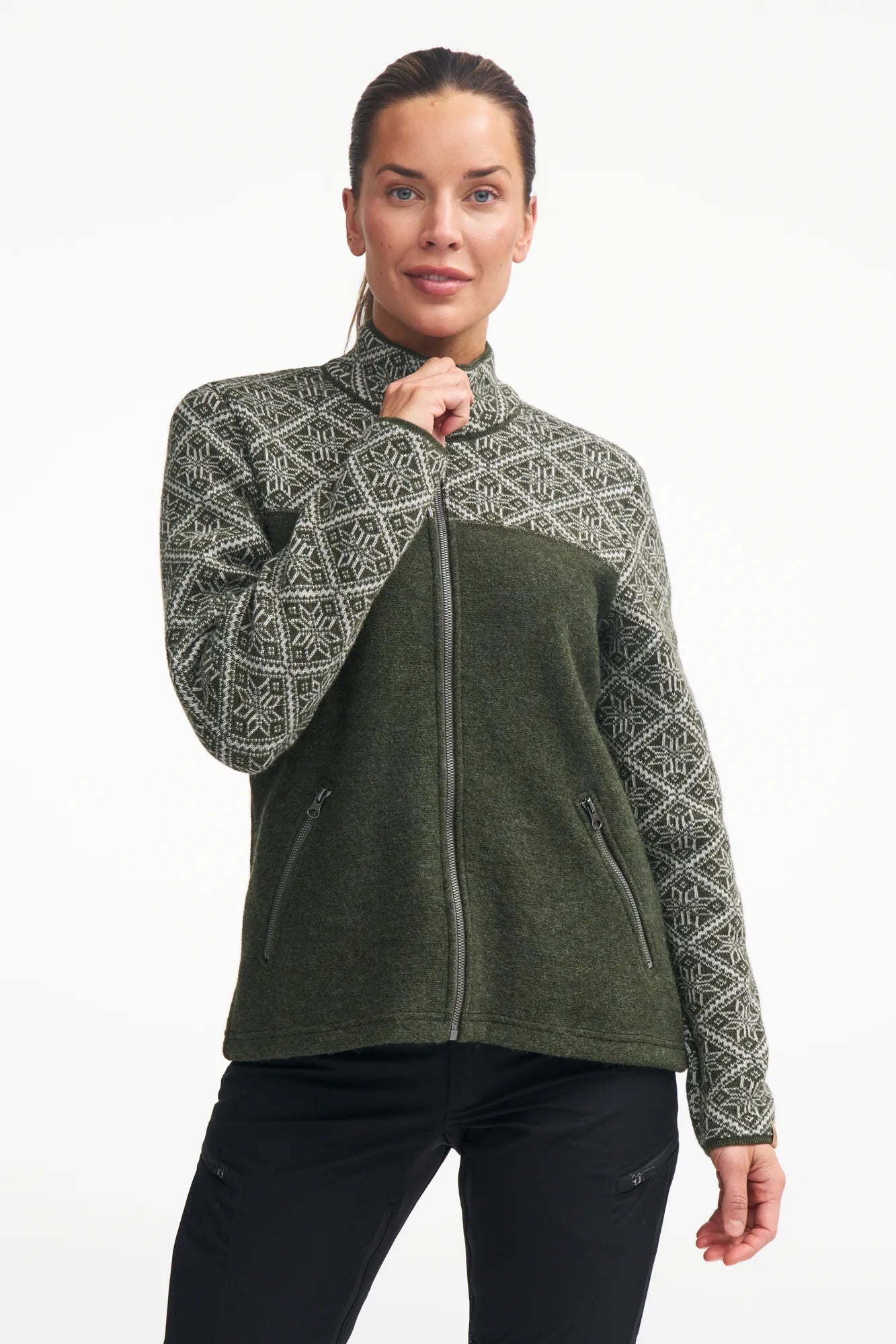 ELLIE FULL ZIP — LODEN GREEN - Ivanhoe of Sweden