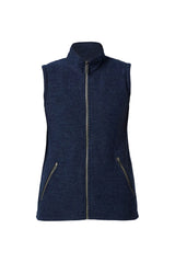 FLORA VEST, 60% FILTAD ULL, 40% LYOCELL  — LIGHT NAVY