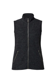 FLORA VEST, 60% FILTAD ULL, 40% LYOCELL — GRAPHITE MARL - Ivanhoe of Sweden
