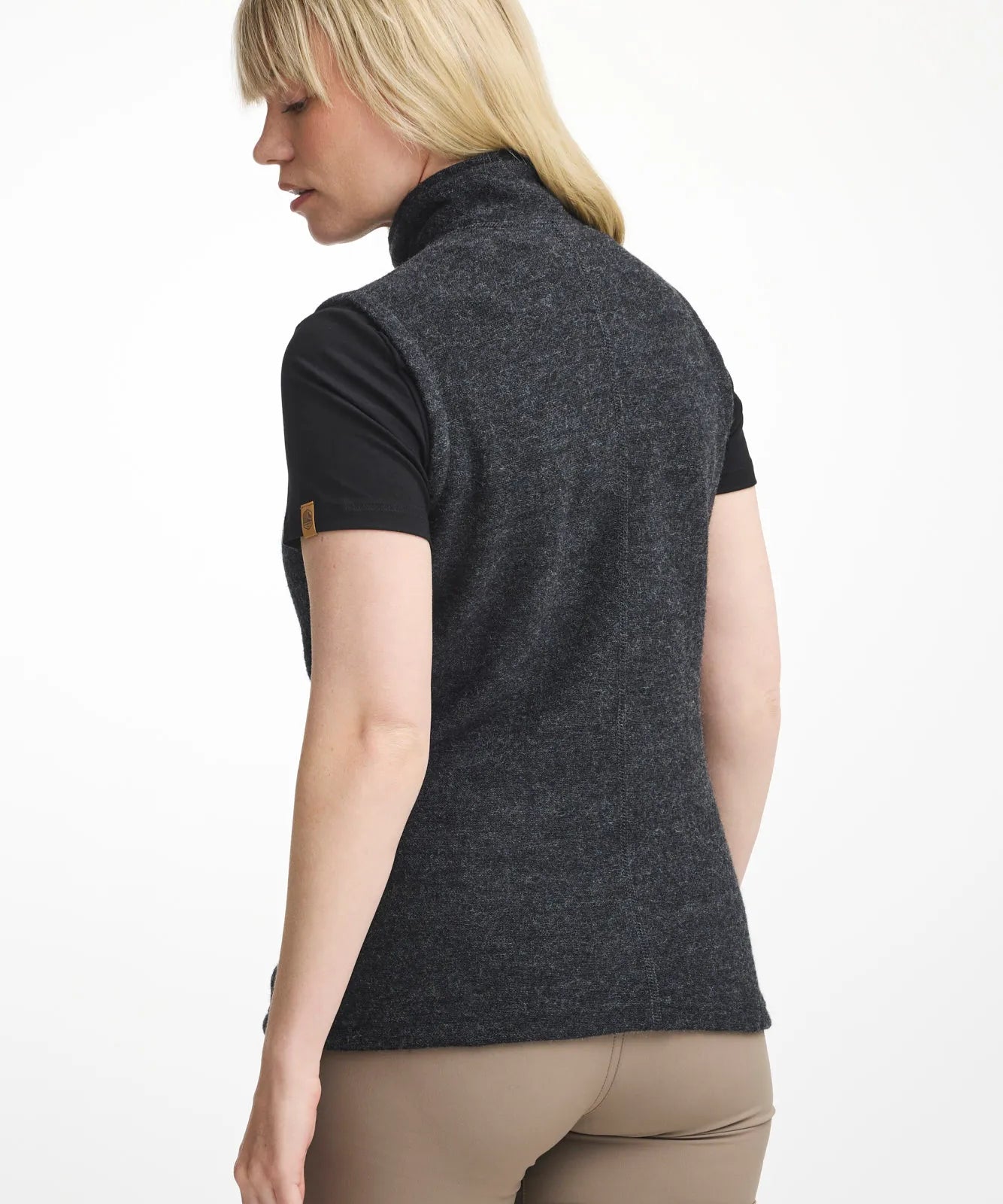 FLORA VEST, 60% FILTAD ULL, 40% LYOCELL — GRAPHITE MARL - Ivanhoe of Sweden