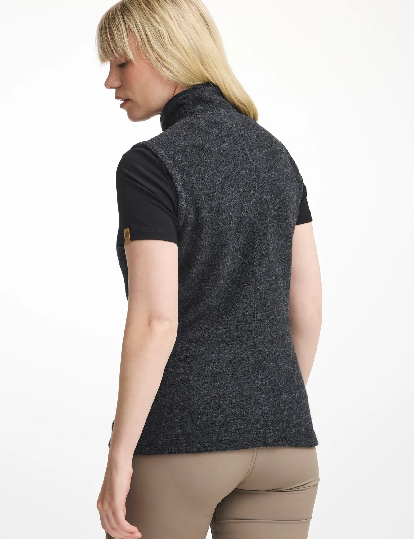 FLORA VEST, 60% FILTAD ULL, 40% LYOCELL — GRAPHITE MARL - Ivanhoe of Sweden