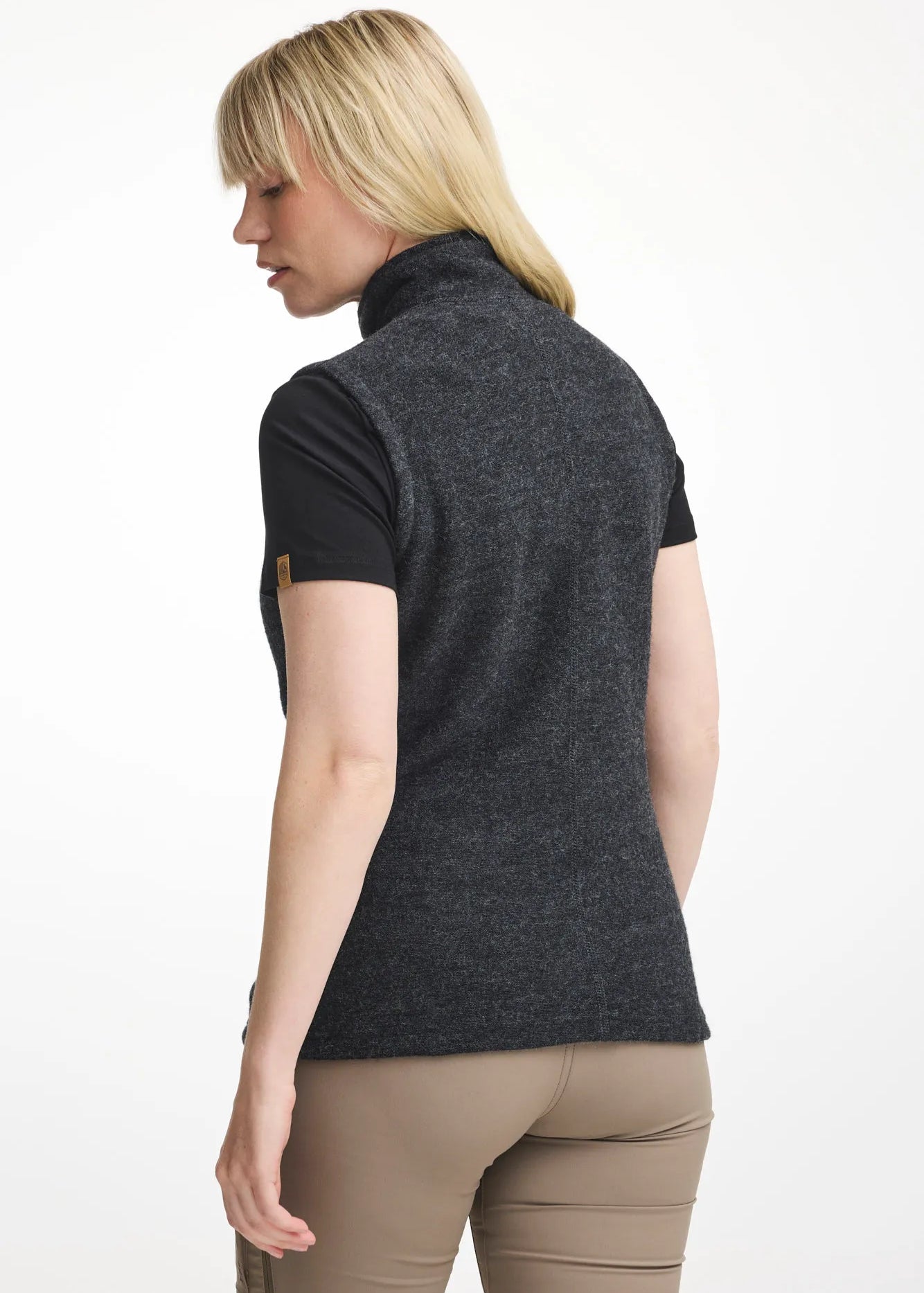 FLORA VEST, 60% FILTAD ULL, 40% LYOCELL — GRAPHITE MARL - Ivanhoe of Sweden