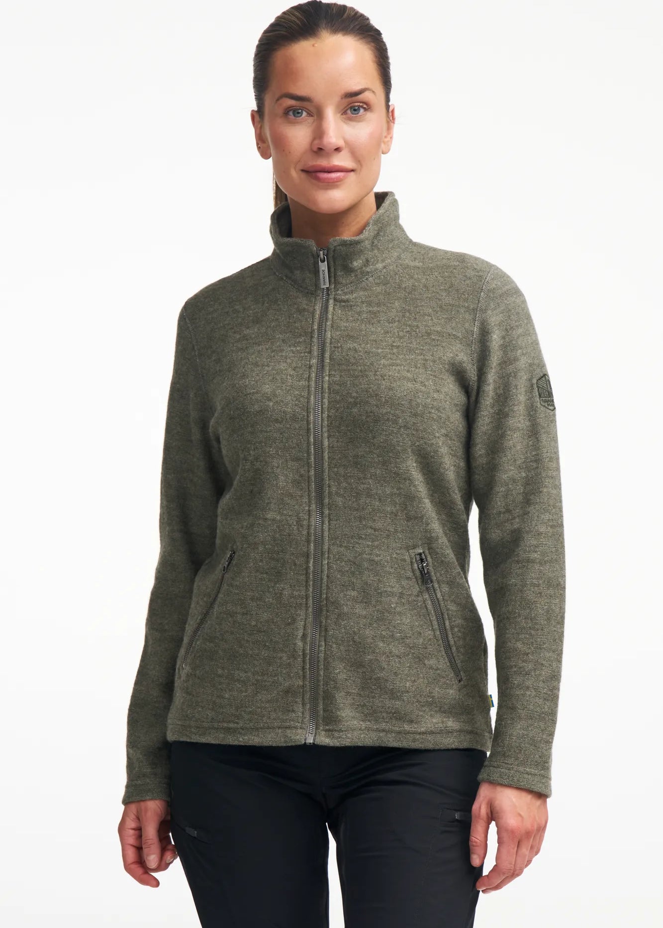 BELLA FULL ZIP, 60% FILTAD ULL, 40% LYOCELL — GRAPHITE MARL - Ivanhoe of Sweden