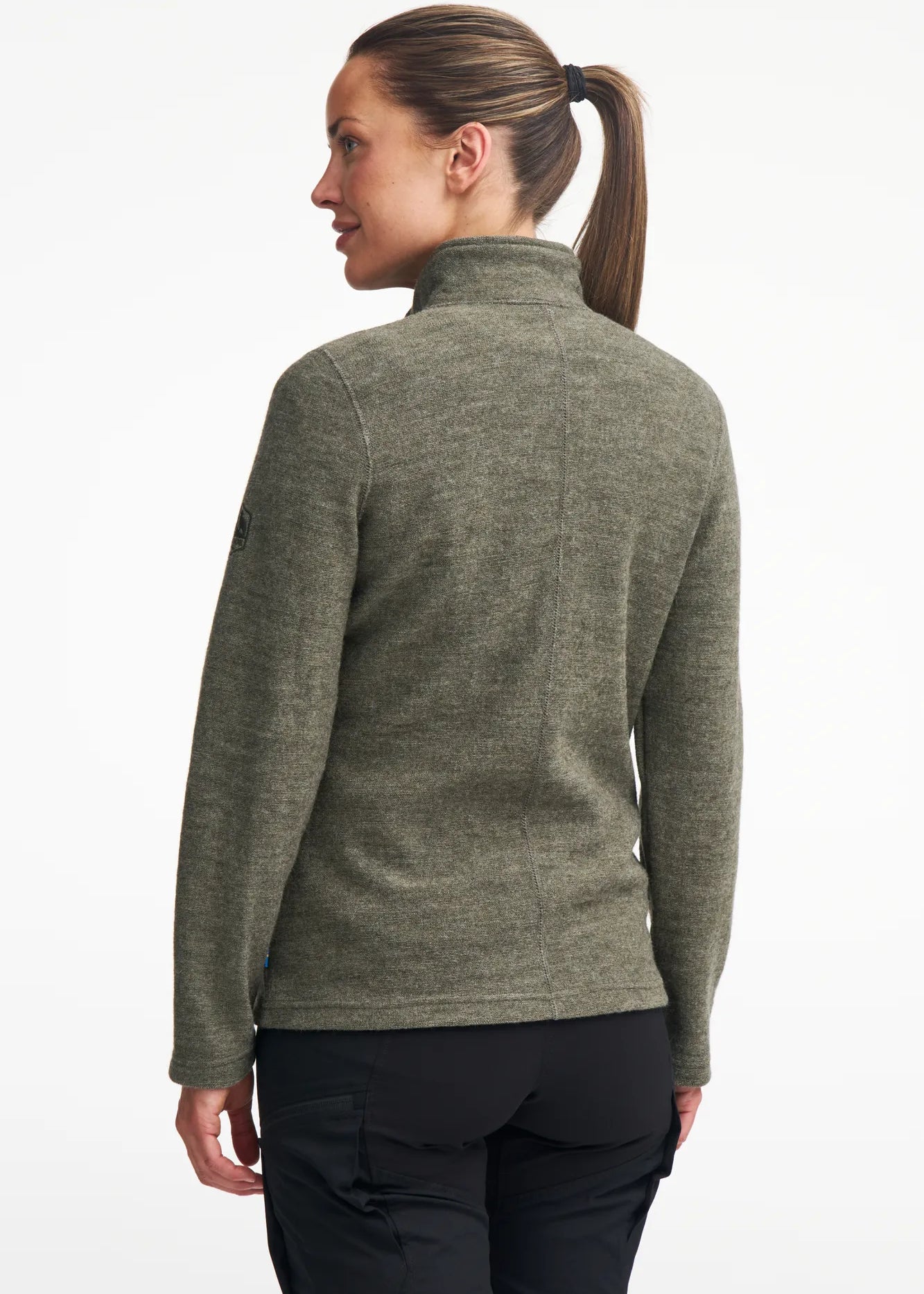 BELLA FULL ZIP, 60% FILTAD ULL, 40% LYOCELL — LICHEN GREEN - Ivanhoe of Sweden