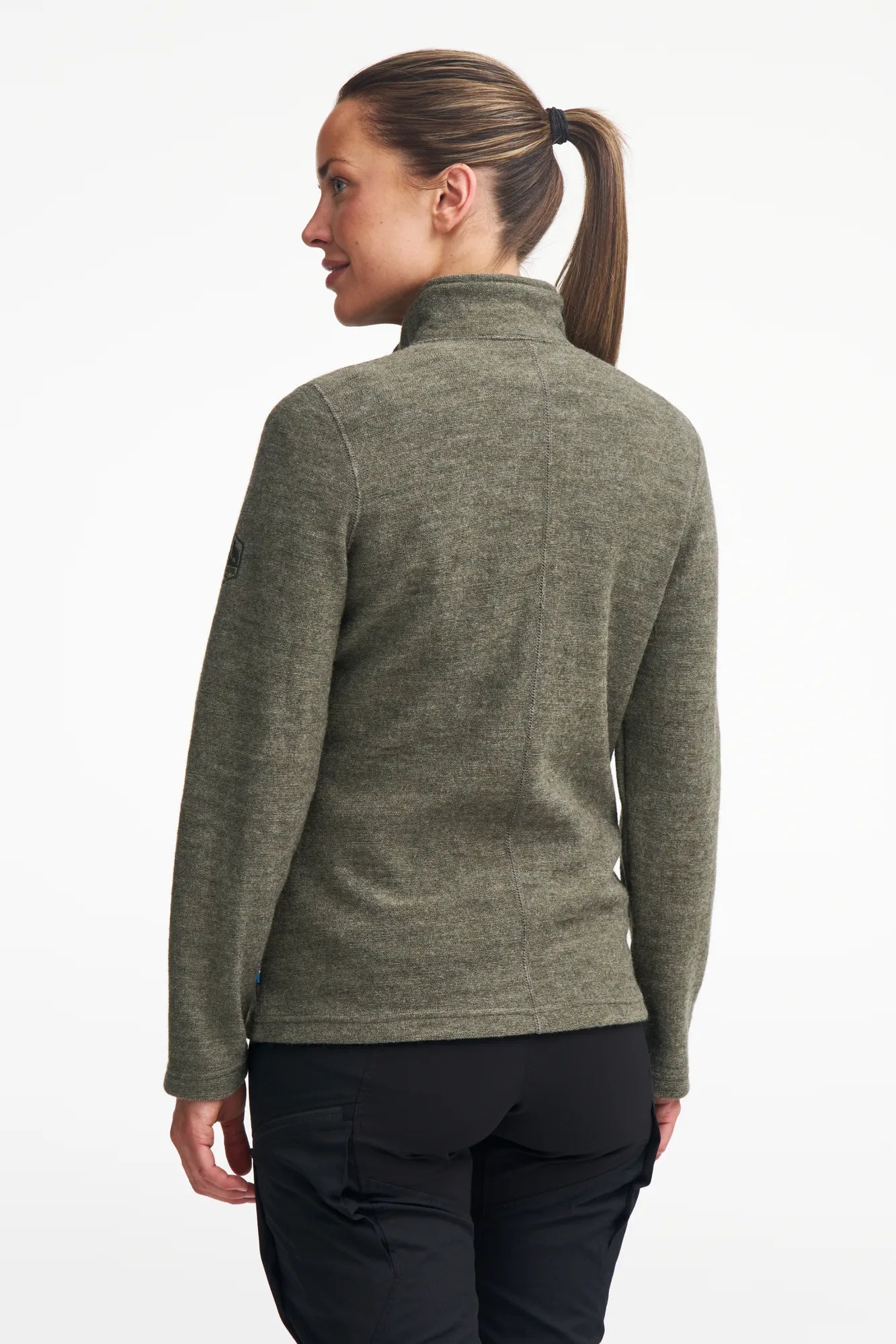 BELLA FULL ZIP, 60% FILTAD ULL, 40% LYOCELL — LICHEN GREEN - Ivanhoe of Sweden
