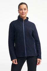 BEATA FULL ZIP, 100% FILTAD ULL — LIGHT NAVY