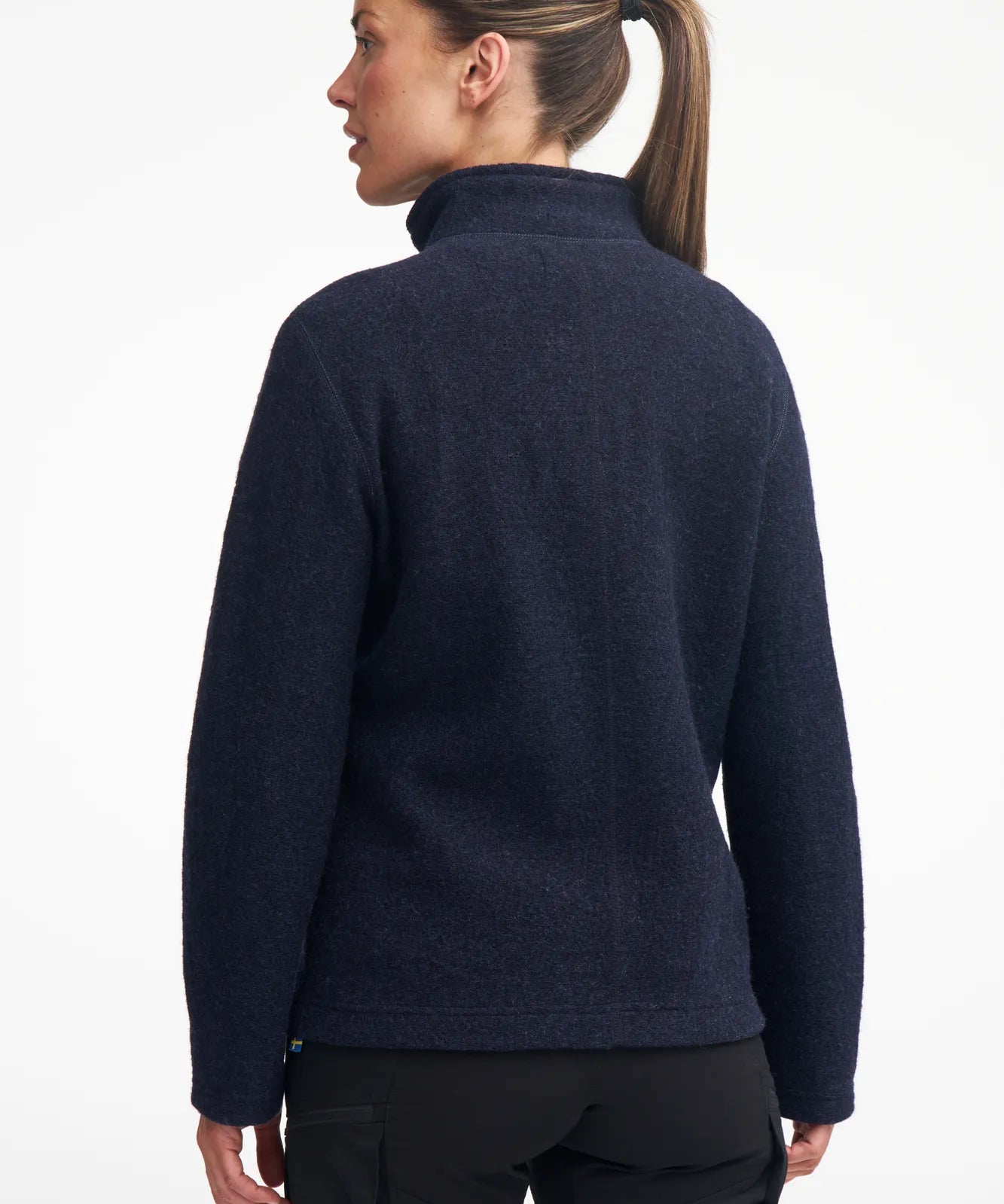 BEATA FULL ZIP, 100% FILTAD ULL — LIGHT NAVY - Ivanhoe of Sweden