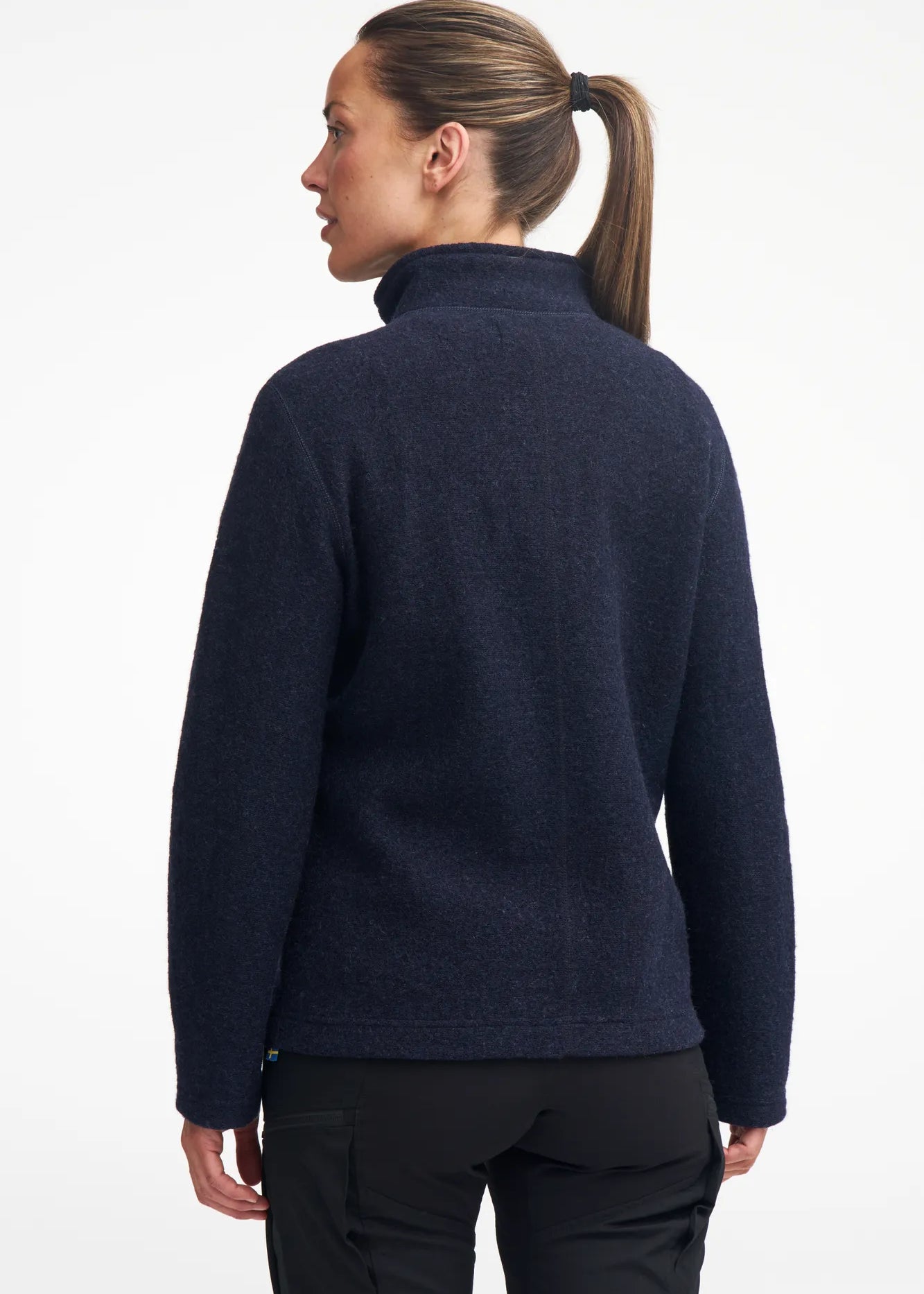 BEATA FULL ZIP, 100% FILTAD ULL — LIGHT NAVY - Ivanhoe of Sweden