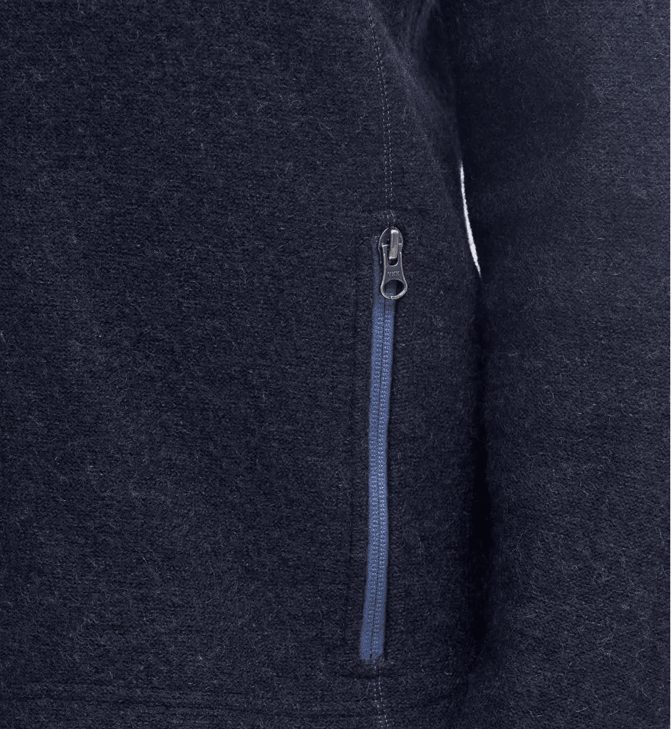 BEATA FULL ZIP, 100% FILTAD ULL — GRAPHITE MARL - Ivanhoe of Sweden