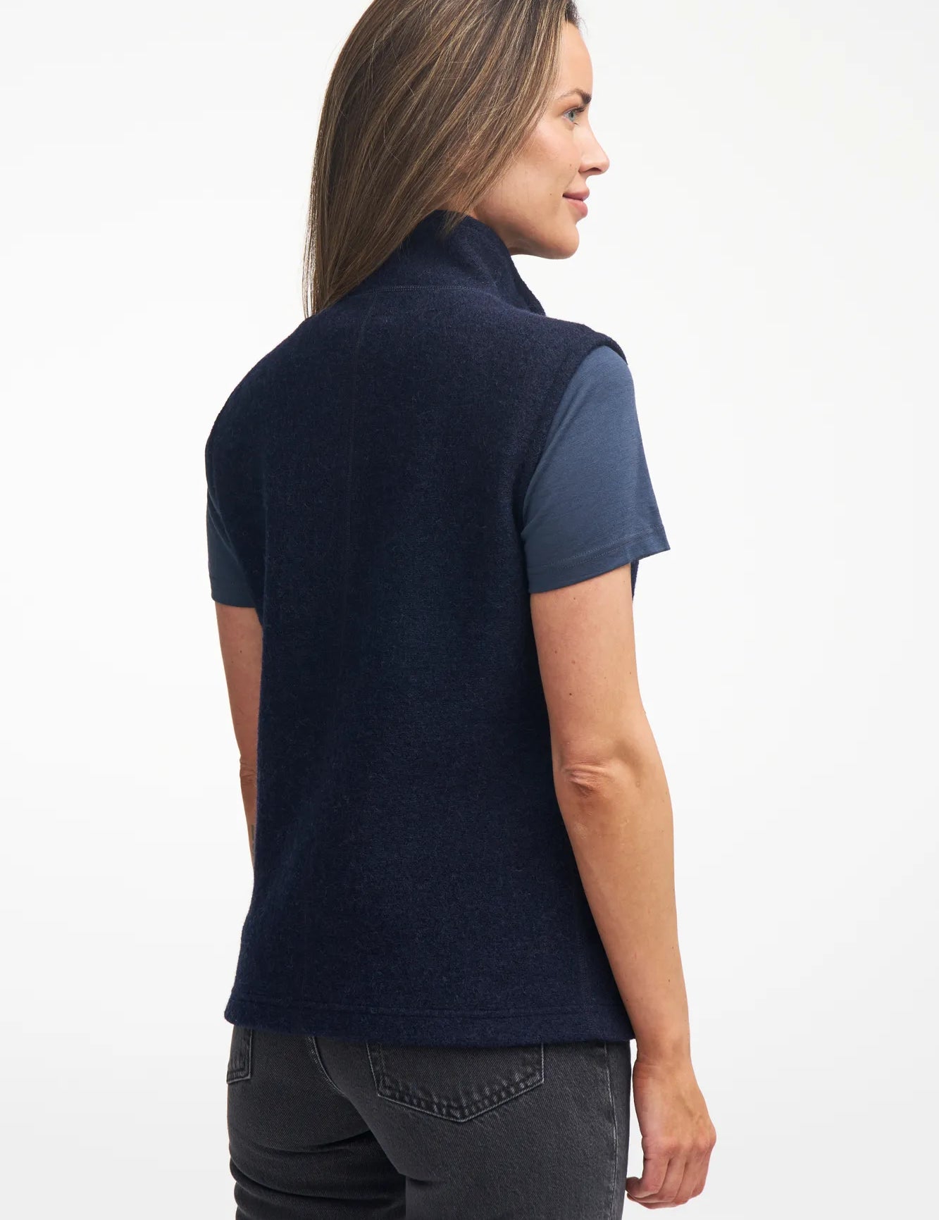 BEATA VEST, 100% FILTAD ULL — LIGHT NAVY - Ivanhoe of Sweden