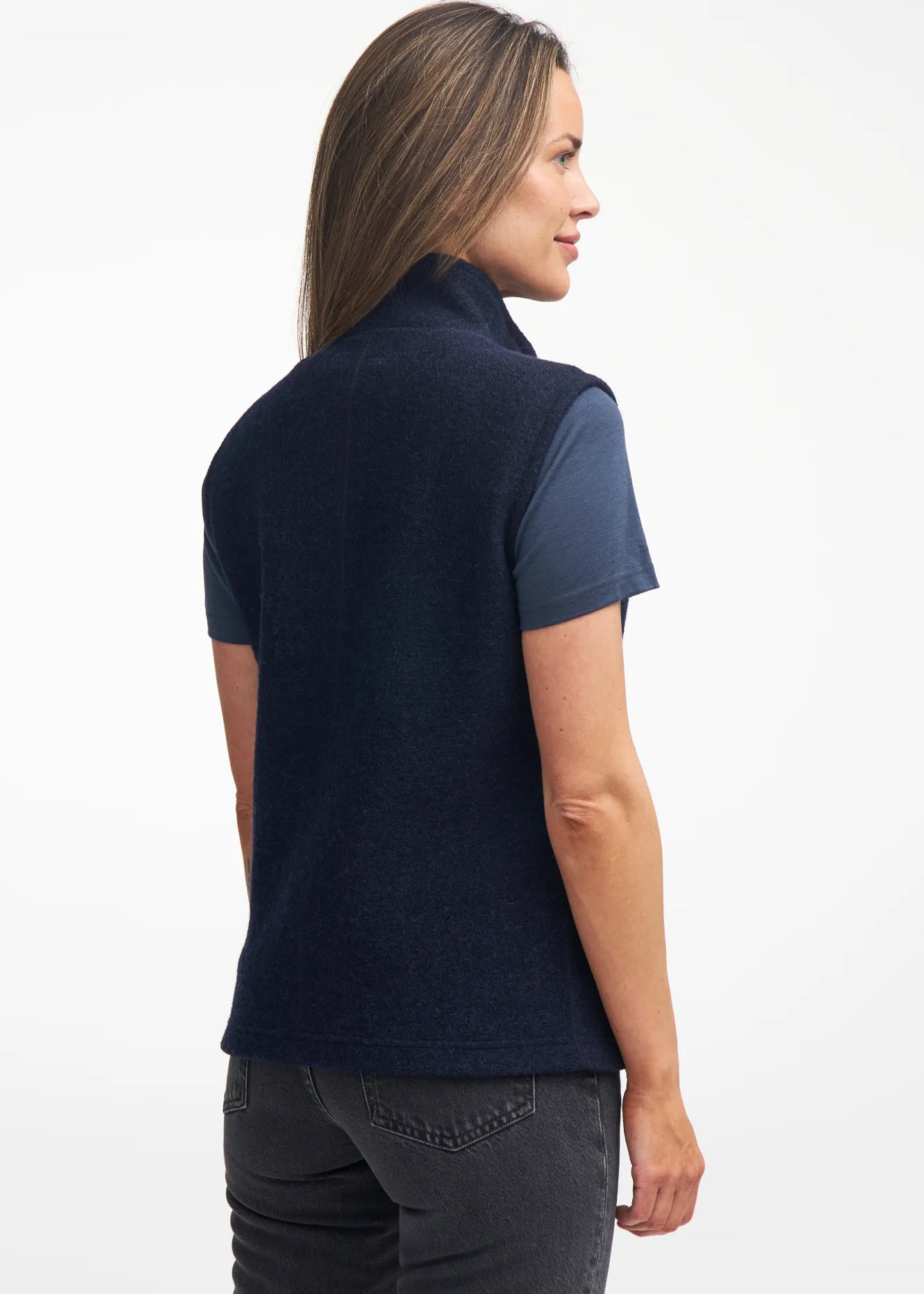 BEATA VEST, 100% FILTAD ULL — LIGHT NAVY - Ivanhoe of Sweden