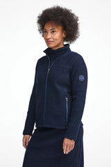 BEATA FULL ZIP, 100% FILTAD ULL — LIGHT NAVY