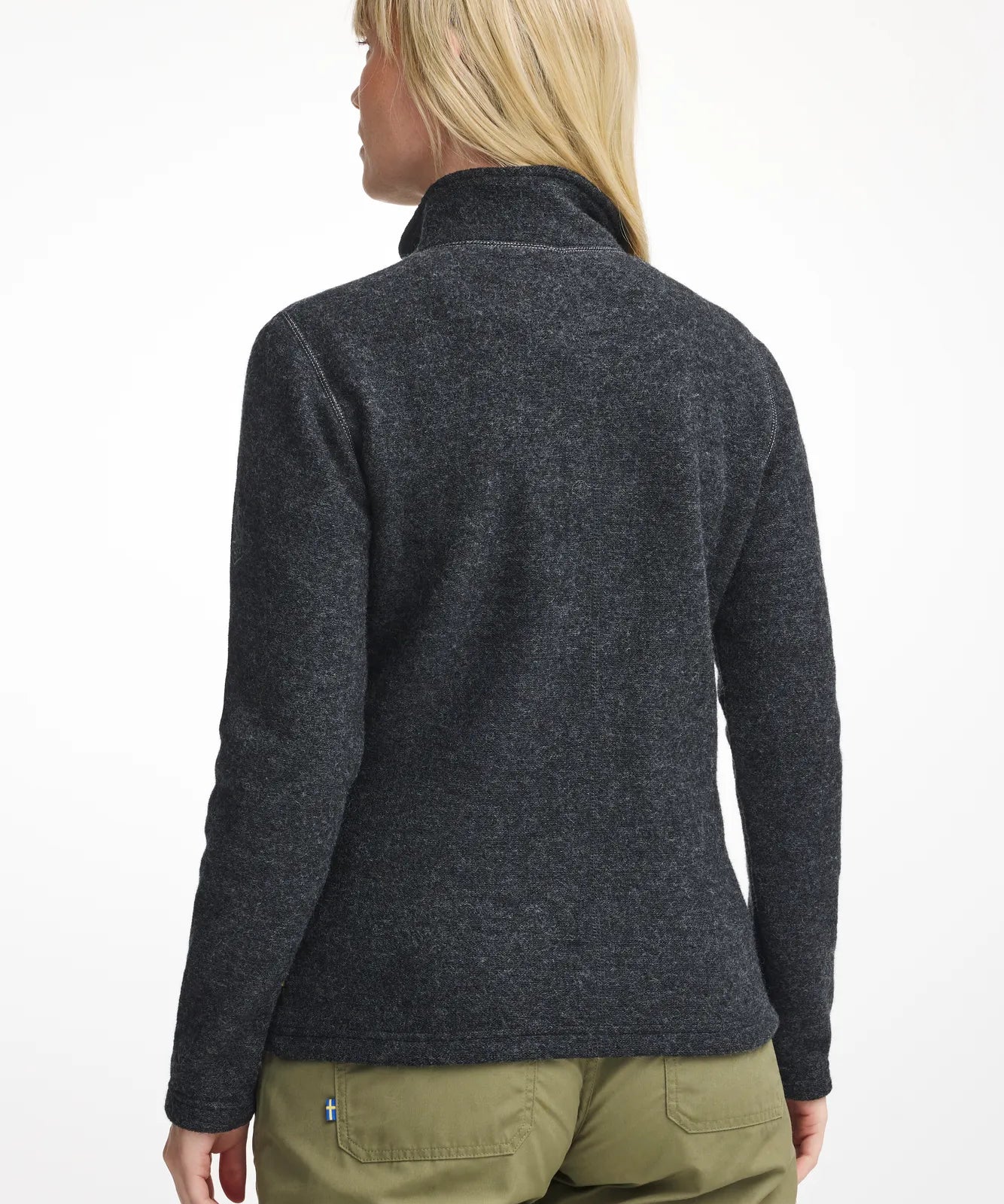 BEATA FULL ZIP, 100% FILTAD ULL — GRAPHITE MARL - Ivanhoe of Sweden