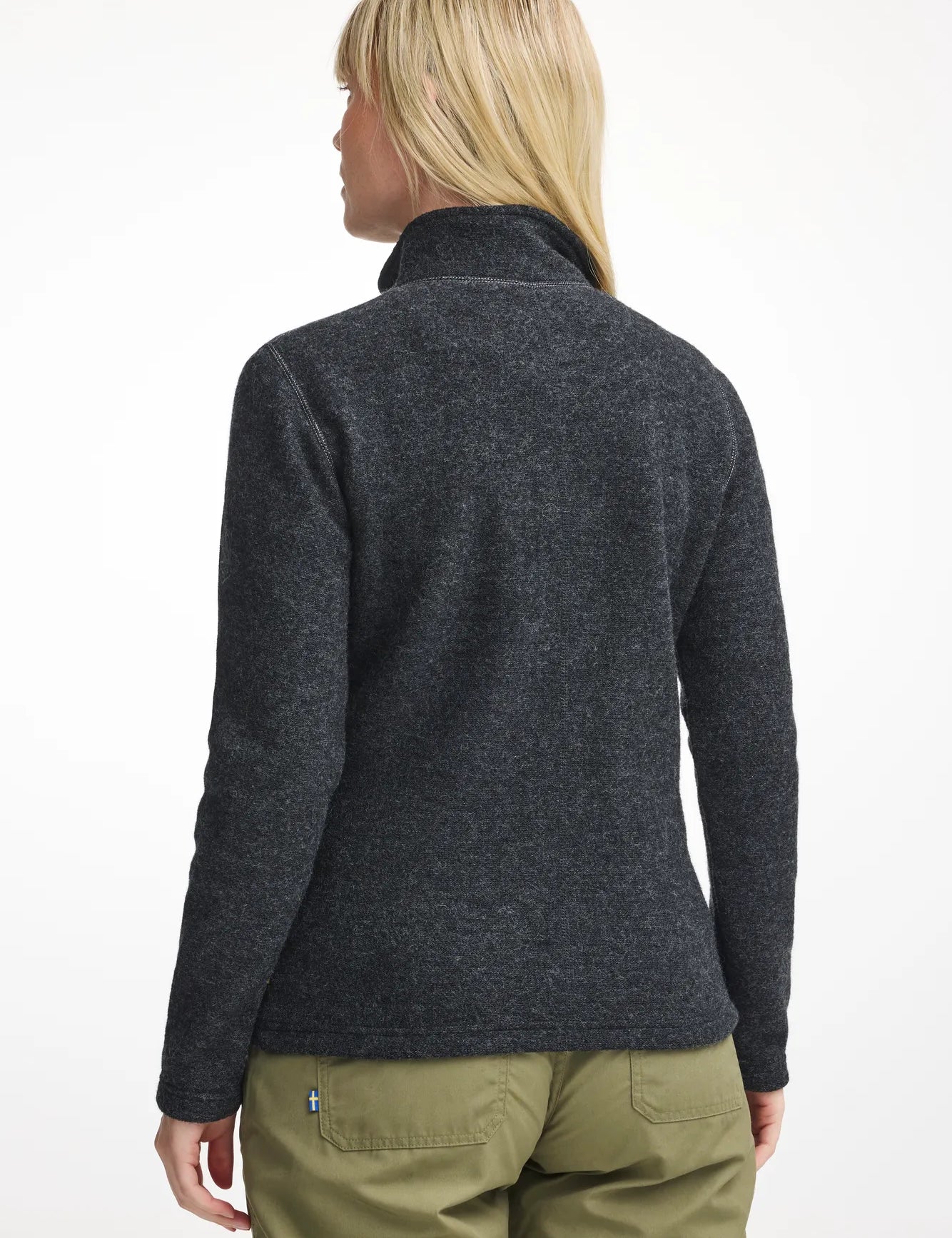 BEATA FULL ZIP, 100% FILTAD ULL — GRAPHITE MARL - Ivanhoe of Sweden