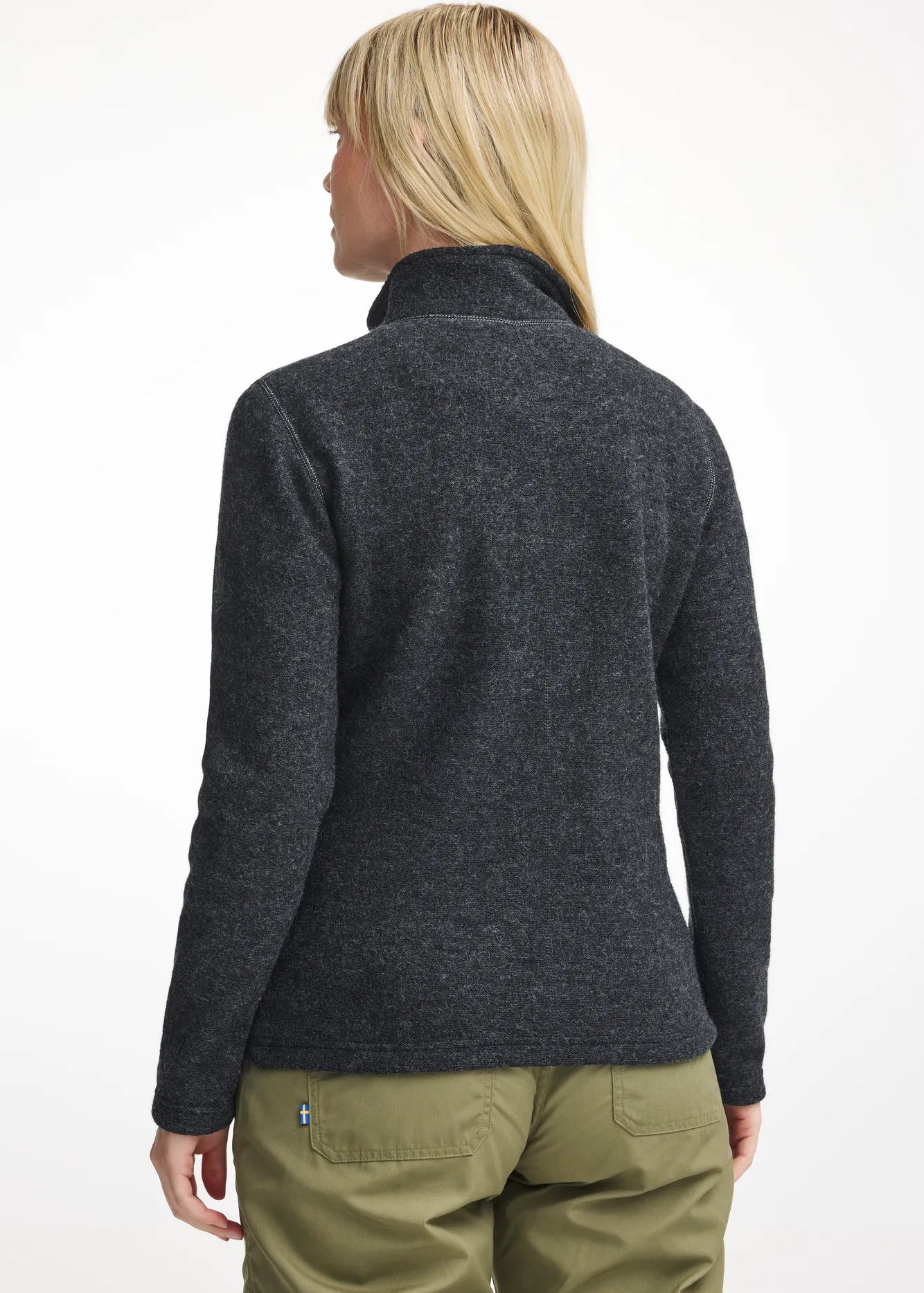 BEATA FULL ZIP, 100% FILTAD ULL — GRAPHITE MARL - Ivanhoe of Sweden