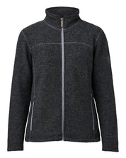 BEATA FULL ZIP, 100% FILTAD ULL — GRAPHITE MARL - Ivanhoe of Sweden