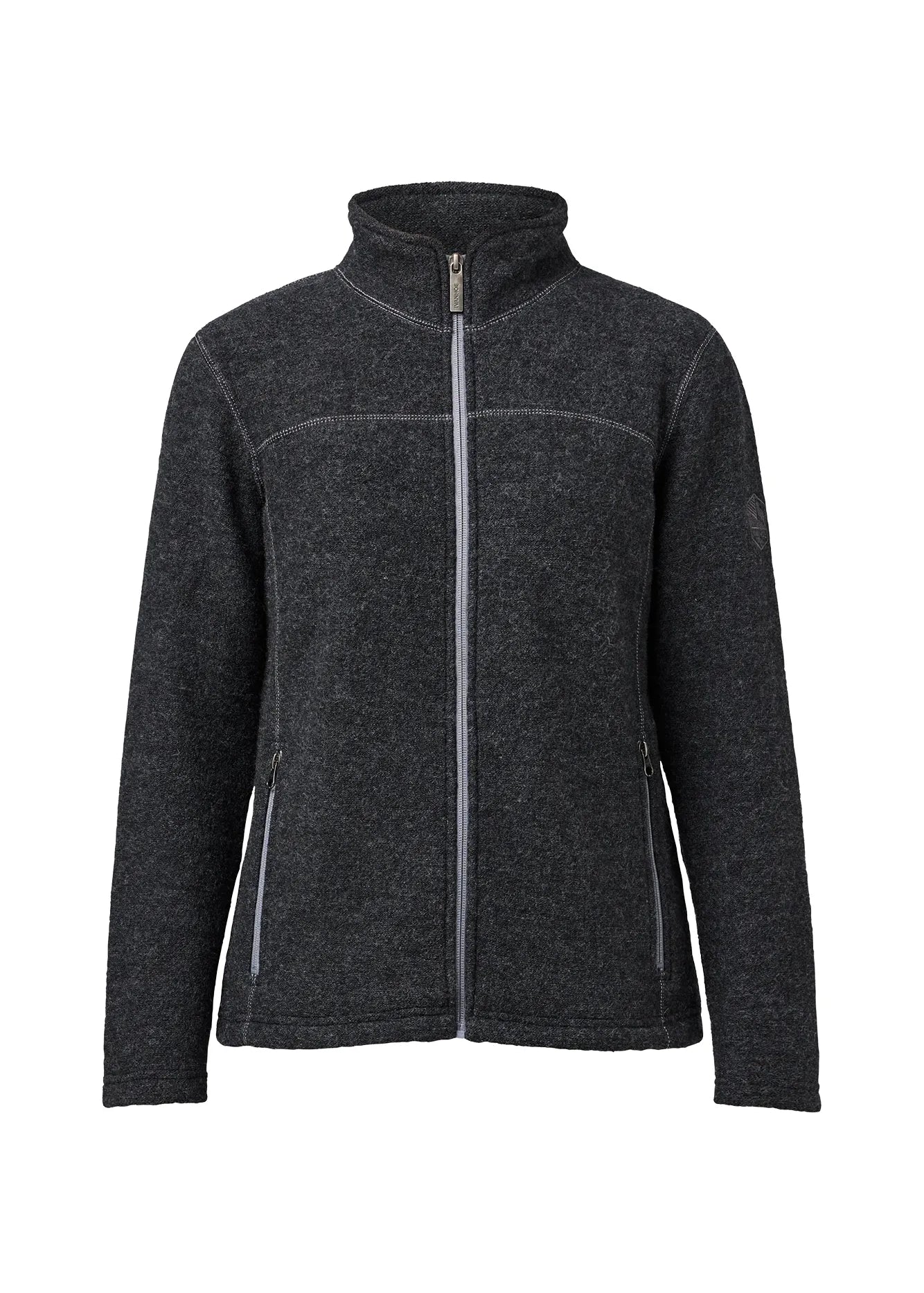 BEATA FULL ZIP, 100% FILTAD ULL — GRAPHITE MARL - Ivanhoe of Sweden