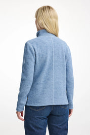 BEATA FULL ZIP, 100% FILTAD ULL — FADED DENIM - Ivanhoe of Sweden