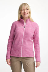 BEATA FULL ZIP, 100% FILTAD ULL — FUCHSIA PINK