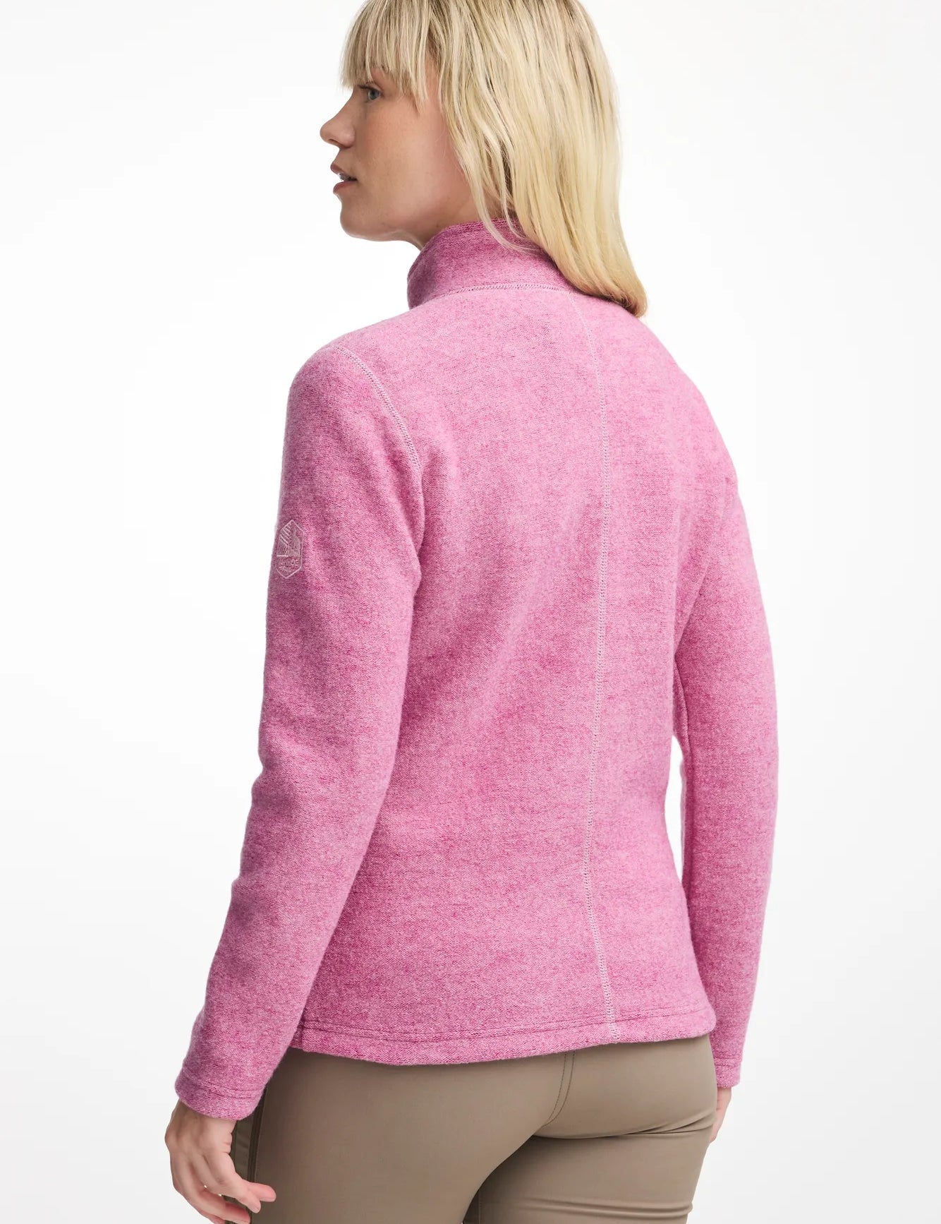 BEATA FULL ZIP, 100% FILTAD ULL — FUCHSIA PINK - Ivanhoe of Sweden