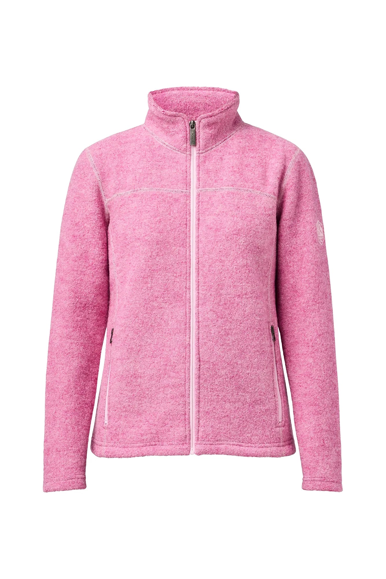 BEATA FULL ZIP, 100% FILTAD ULL — FUCHSIA PINK - Ivanhoe of Sweden