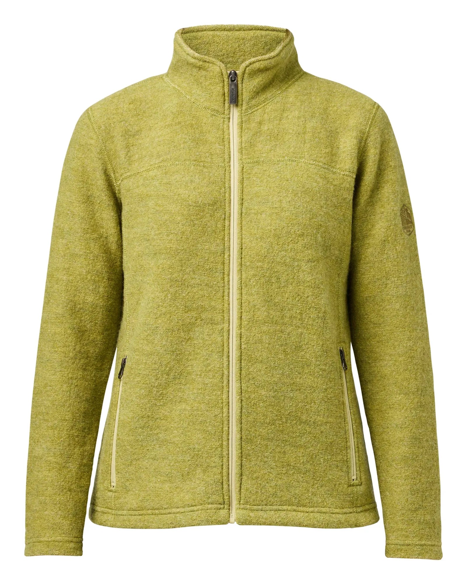BEATA FULL ZIP, 100% FILTAD ULL — GOLDEN LIME - Ivanhoe of Sweden