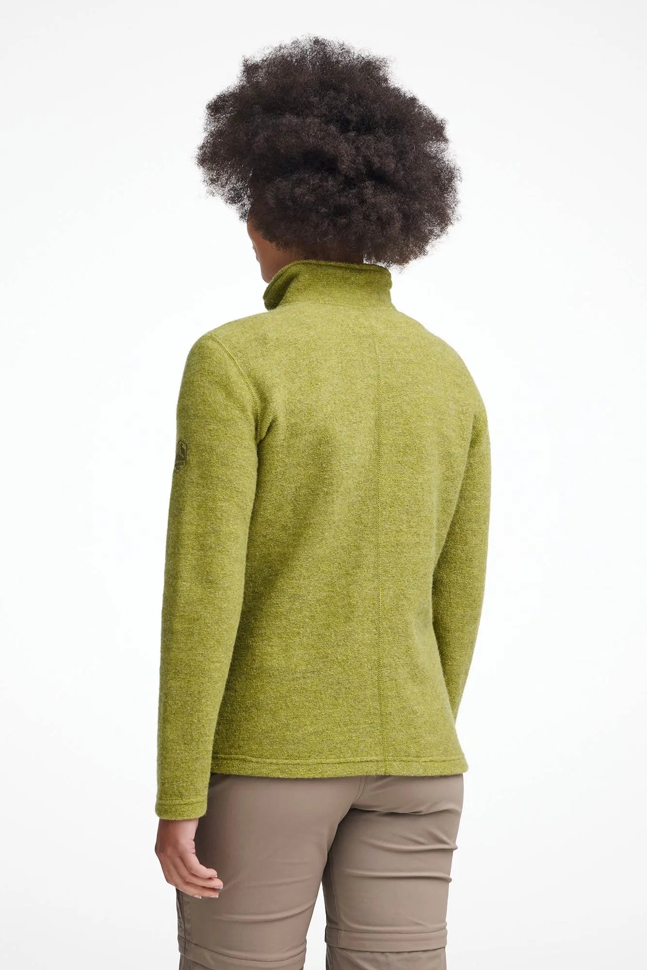 BEATA FULL ZIP, 100% FILTAD ULL — GOLDEN LIME - Ivanhoe of Sweden