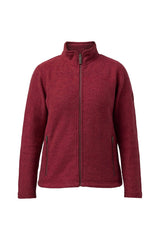 BEATA FULL ZIP, 100 % FILTET ULD — DYB RØD