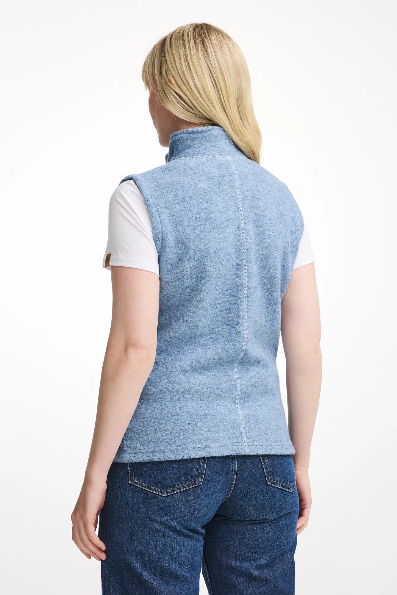 BEATA VEST, 100% FILTAD ULL — FADED DENIM - Ivanhoe of Sweden