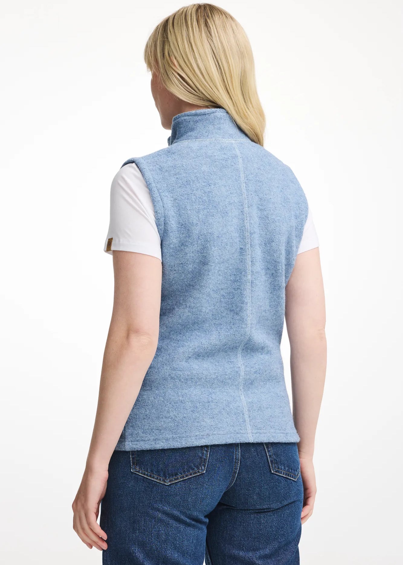 BEATA VEST, 100% FILTAD ULL — FADED DENIM - Ivanhoe of Sweden