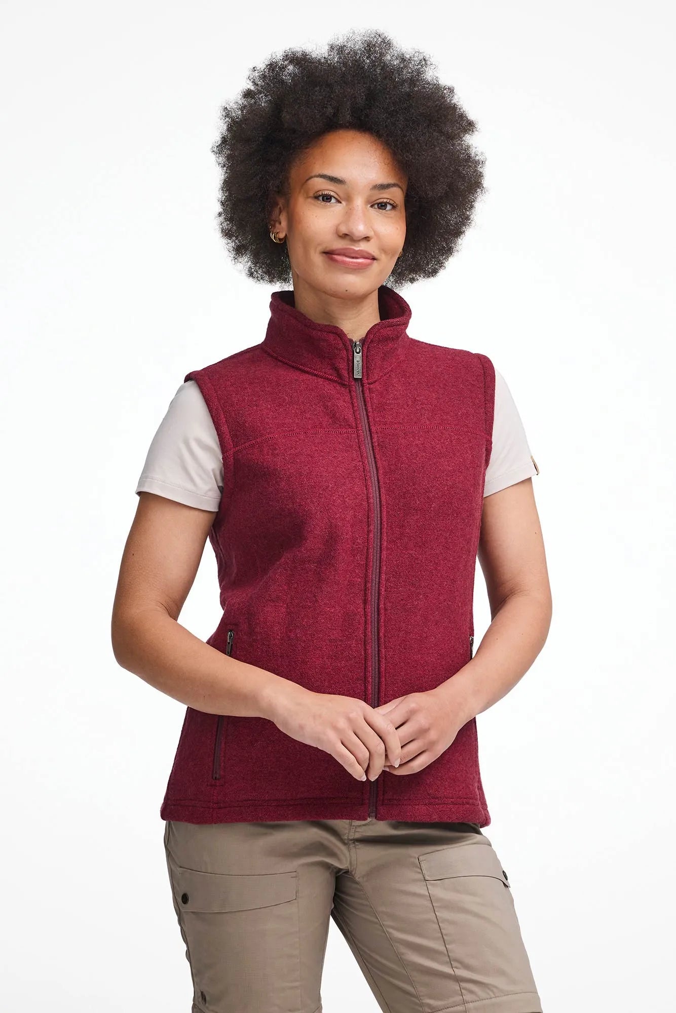 BEATA VEST, 100% FILTAD ULL — DEEP RED - Ivanhoe of Sweden