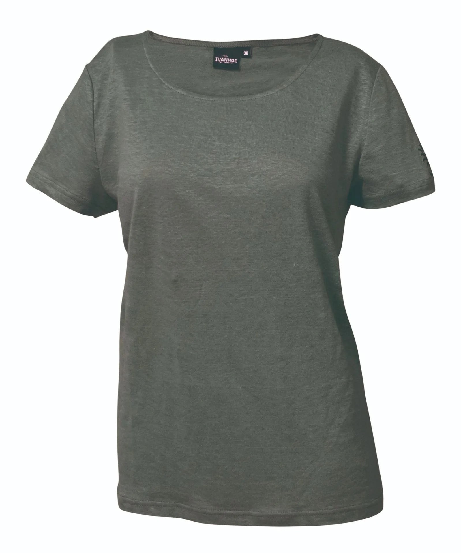 GY LEILA T - SHIRT 100% LIN — DARK OLIVE - Ivanhoe of Sweden