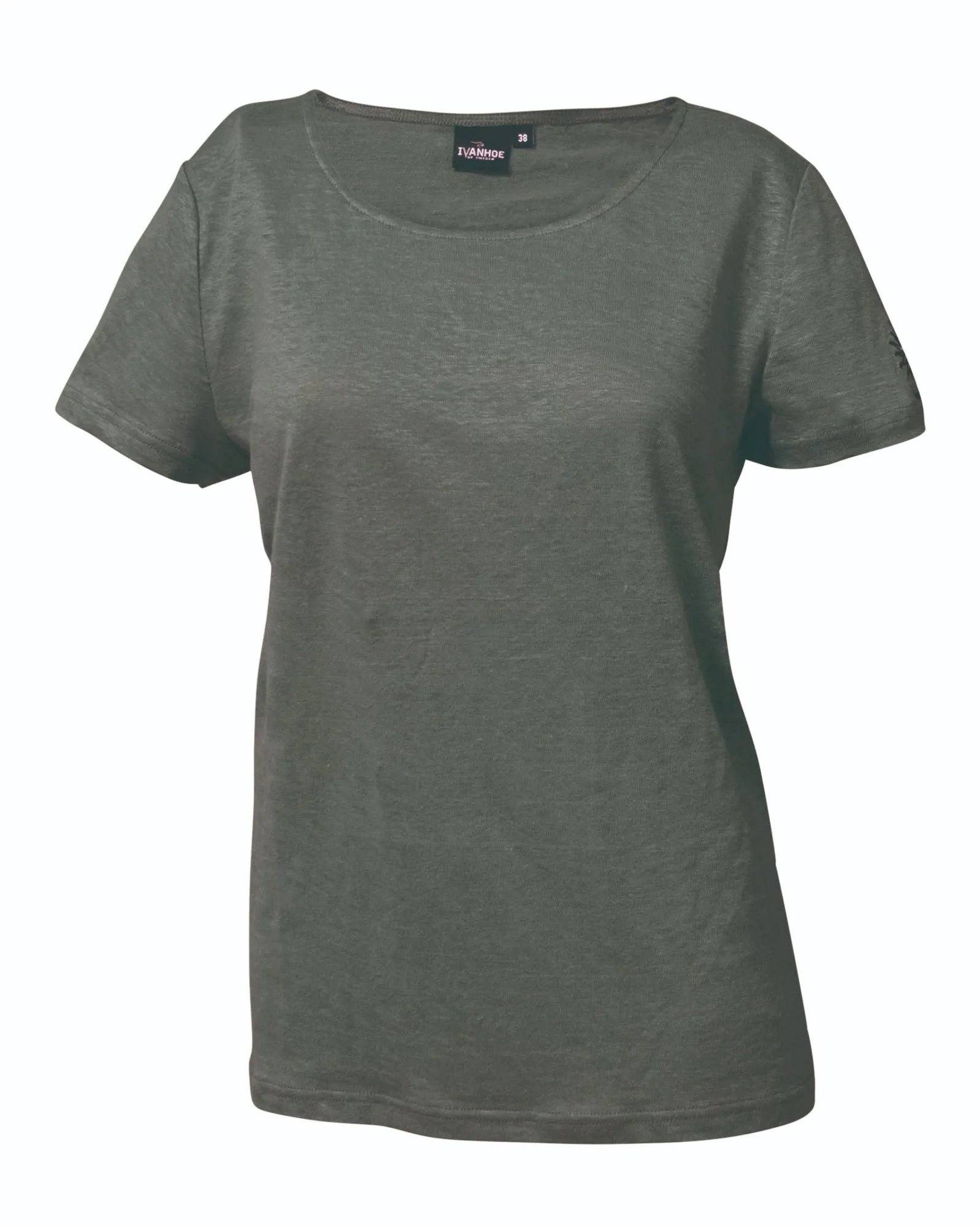 GY LEILA T - SHIRT 100% LIN — DARK OLIVE - Ivanhoe of Sweden
