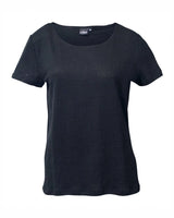 GY LEILA T-SHIRT 100% LIN — BLACK